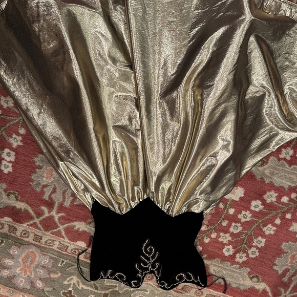 vintage 1980s gunne sax style Black Gold Bow Strapless Holiday Dress Bow - Picture 14 of 14